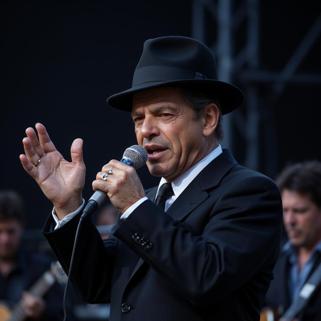 frank sinatra performing on stage