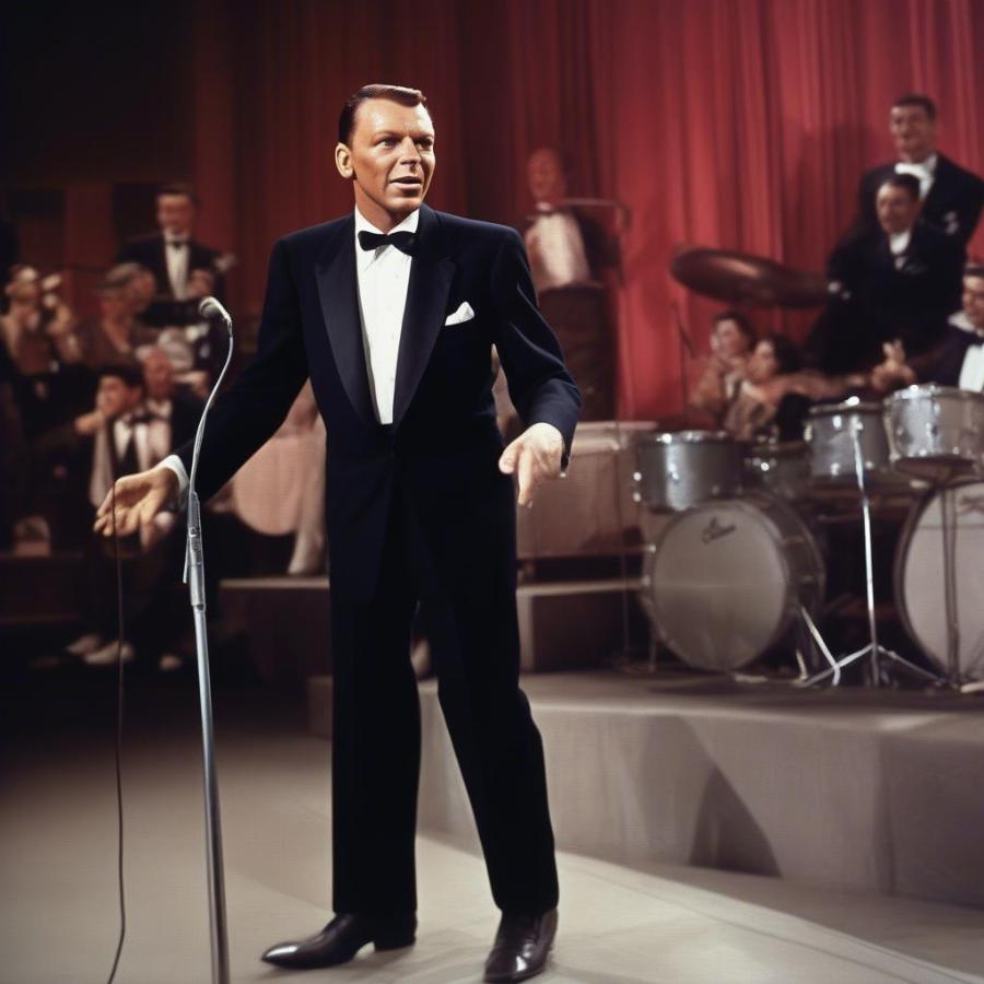 Frank Sinatra Performing on Stage