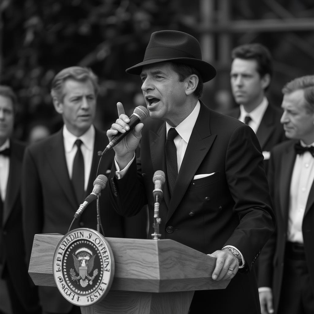 Frank Sinatra performing at the White House in 1977