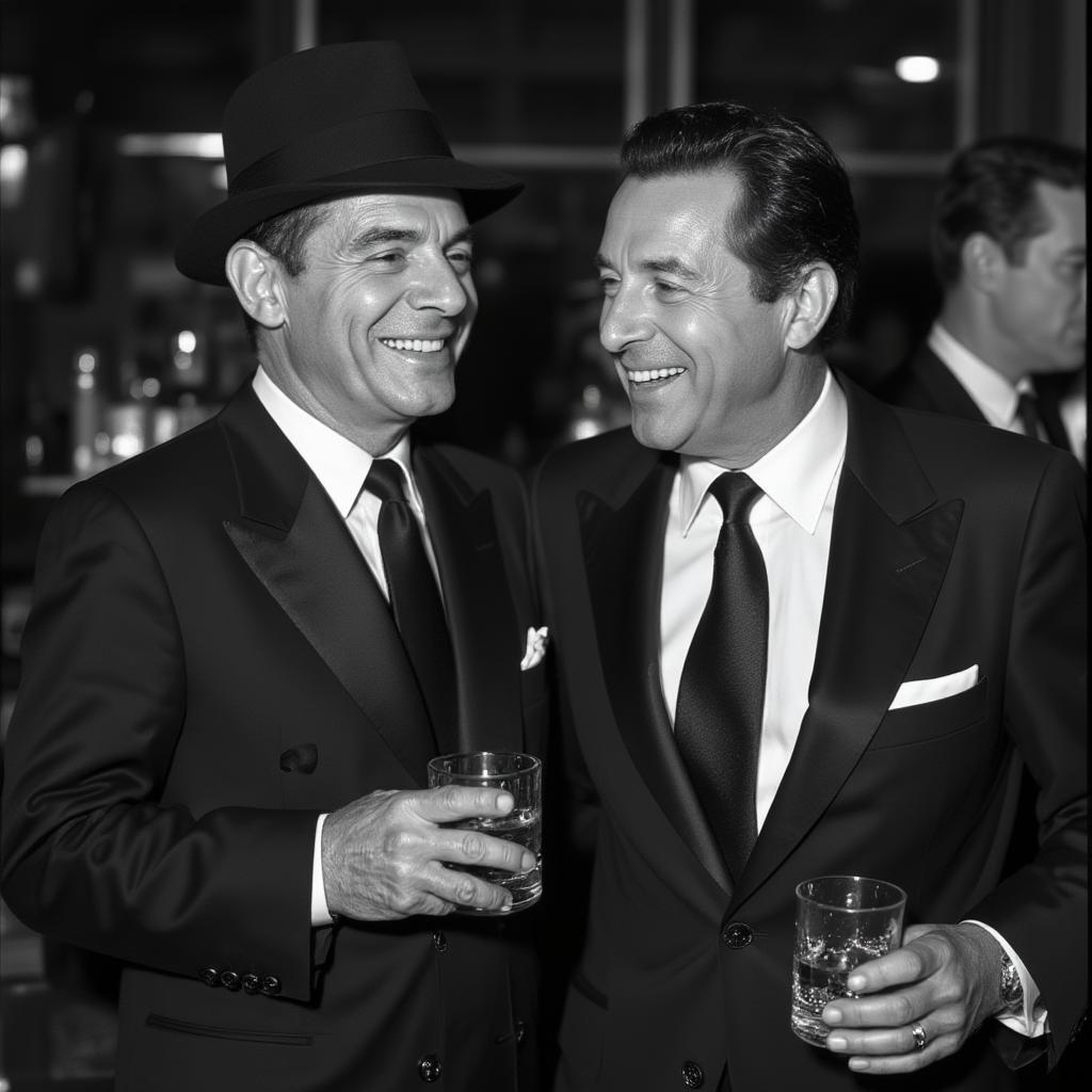 frank sinatra with dean martin and a glass of whiskey