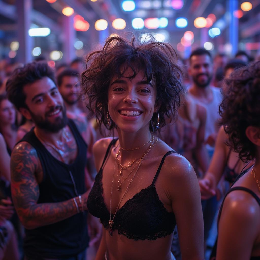 Dancers experiencing funk out ecstasy on the dance floor