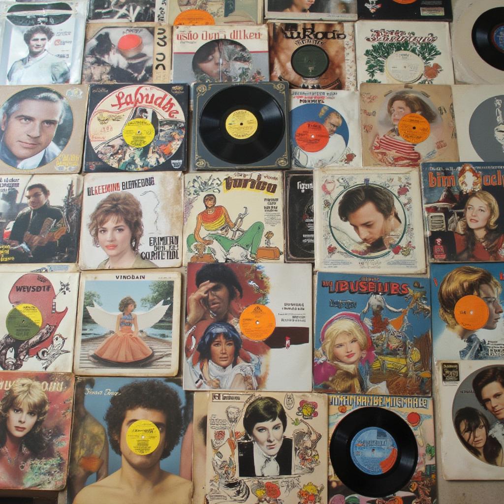 german music collage from old albums