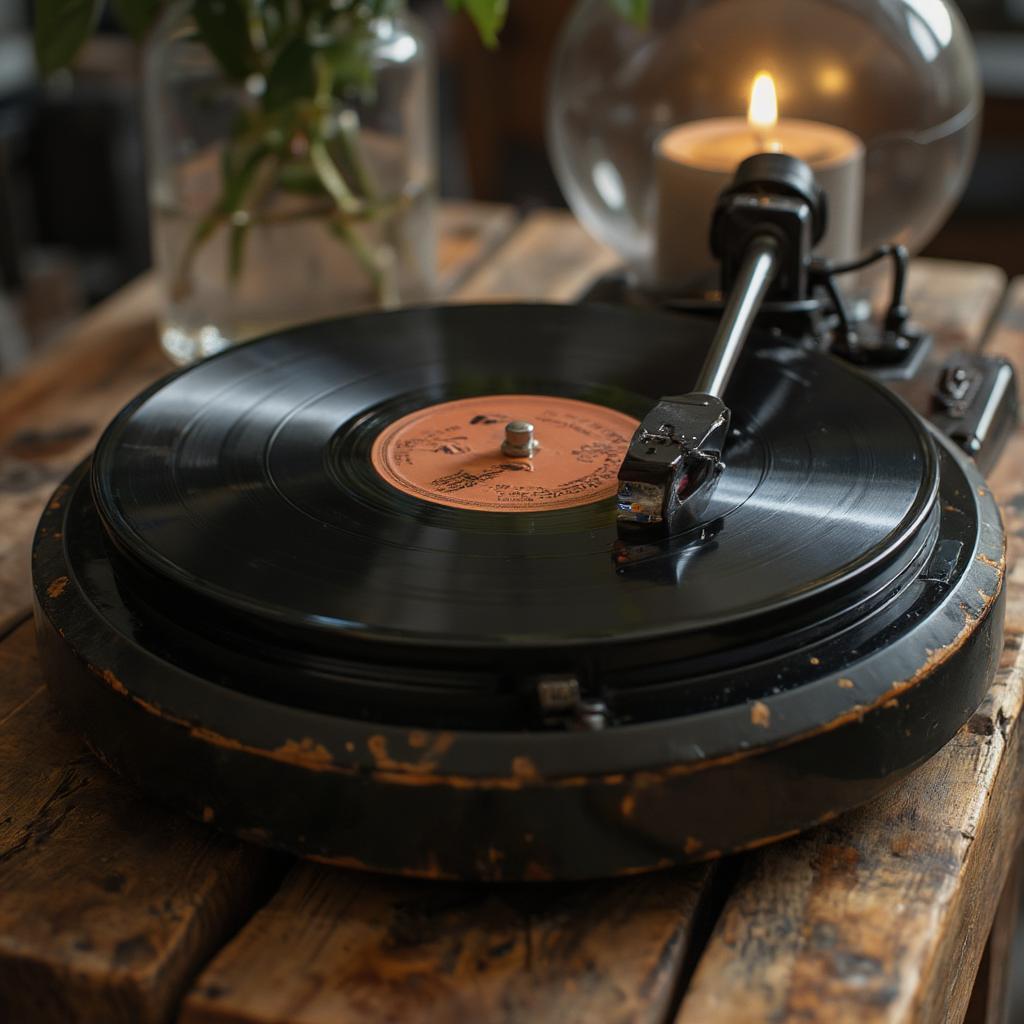 german record player with old vinyl