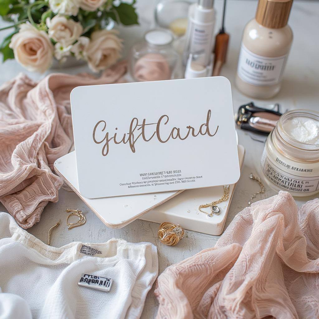 Gift Card Surrounded by Stylish Items