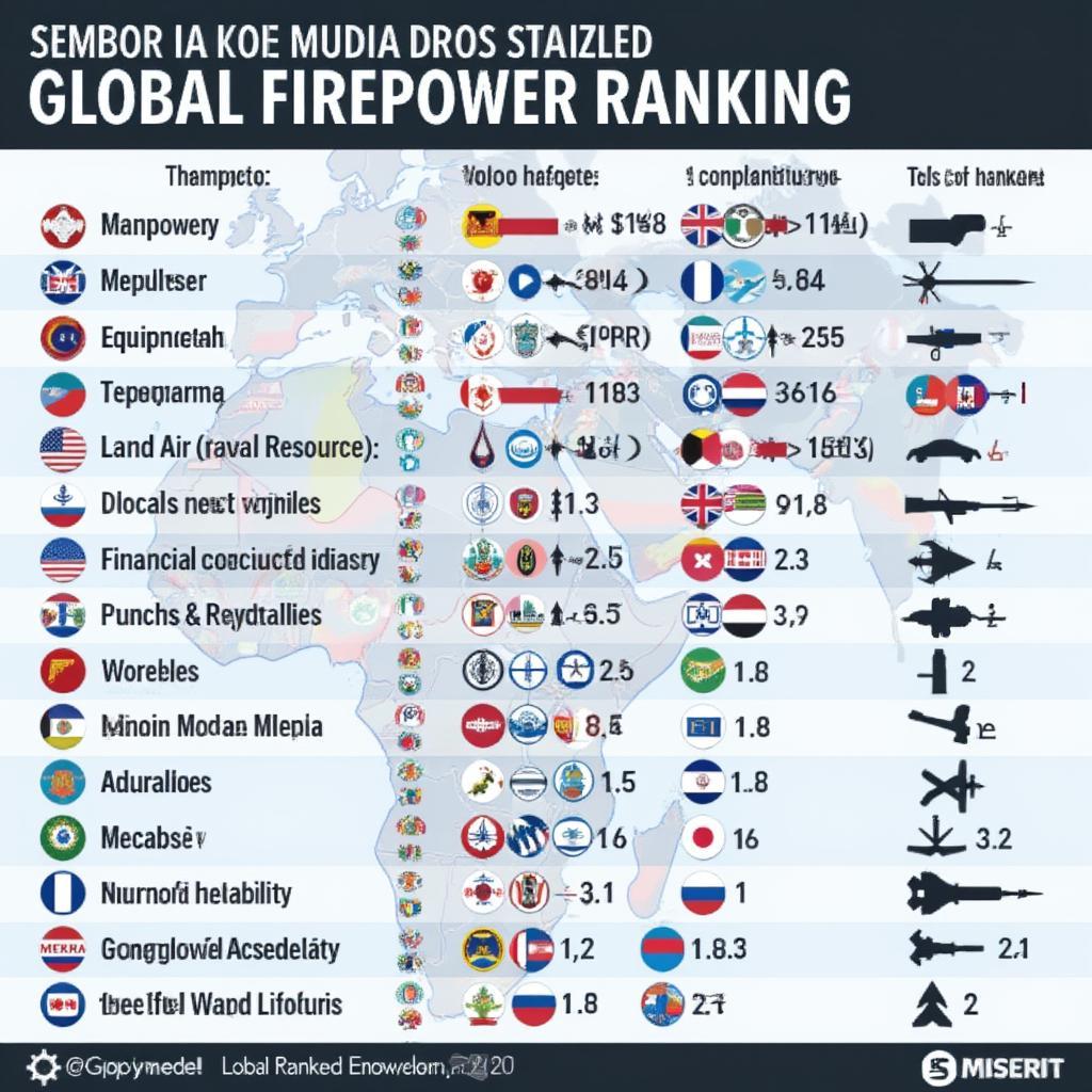 Global Firepower Ranking Infographic: Visualizing Military Strength Across Key Factors