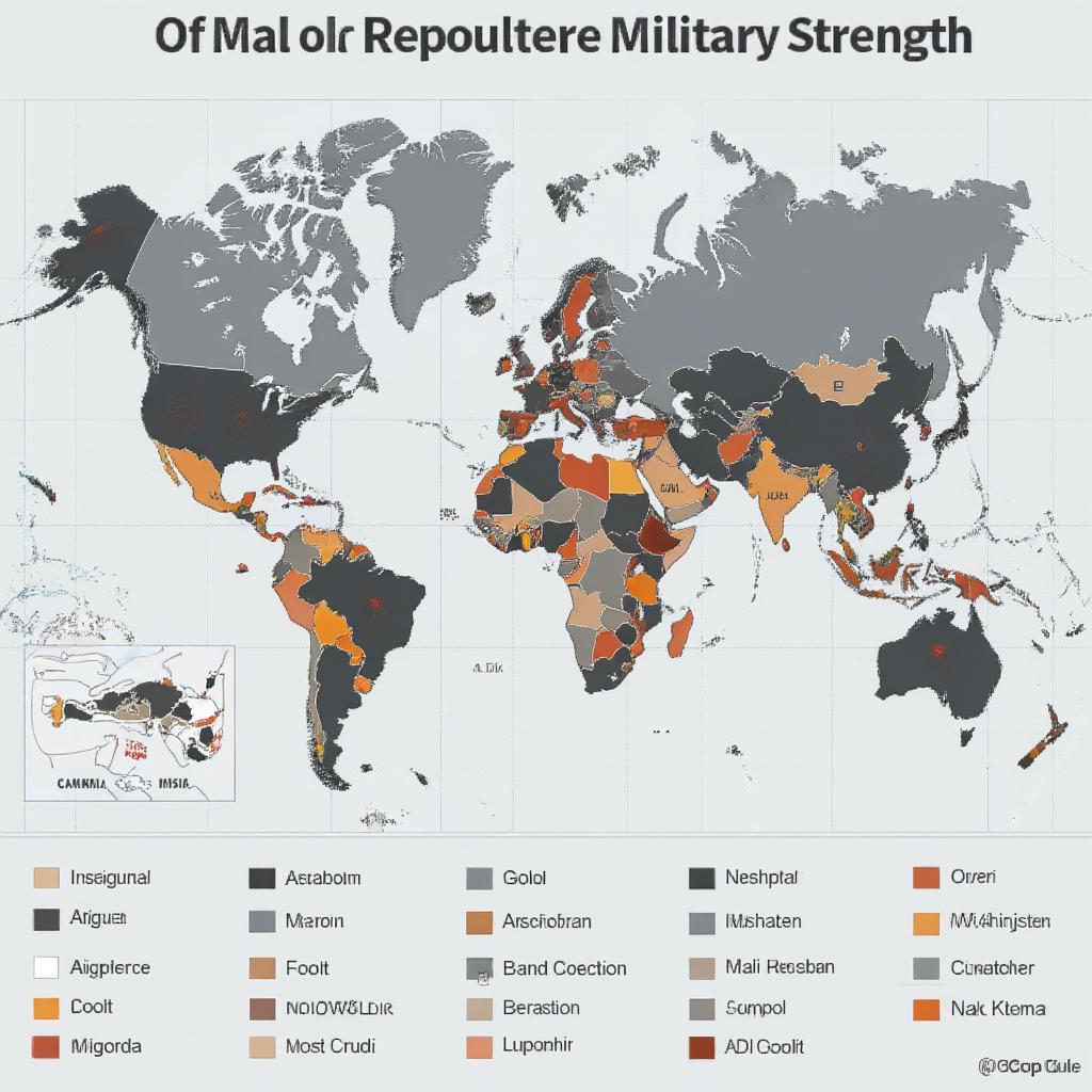 World map highlighting major military powers