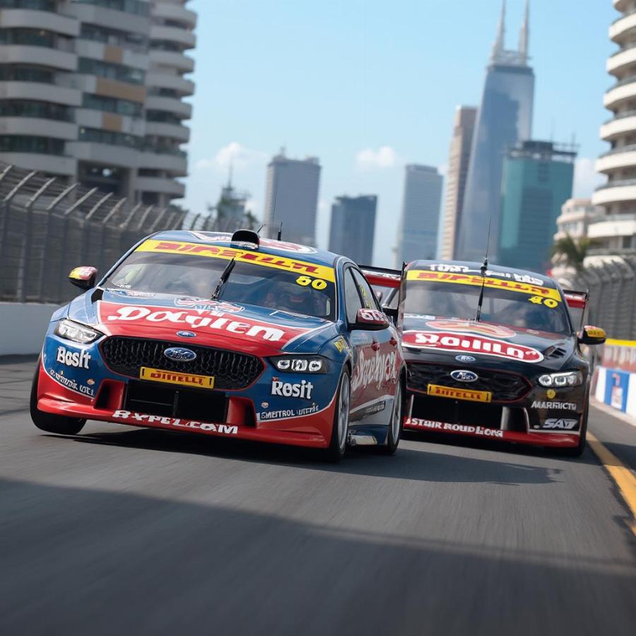 Intense racing action at the 2019 Gold Coast 600.