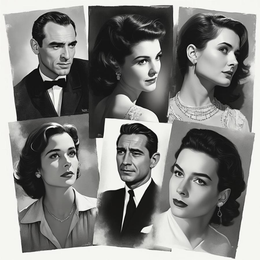 Golden Age Hollywood Actors: A collage of iconic actors from Hollywood's Golden Age