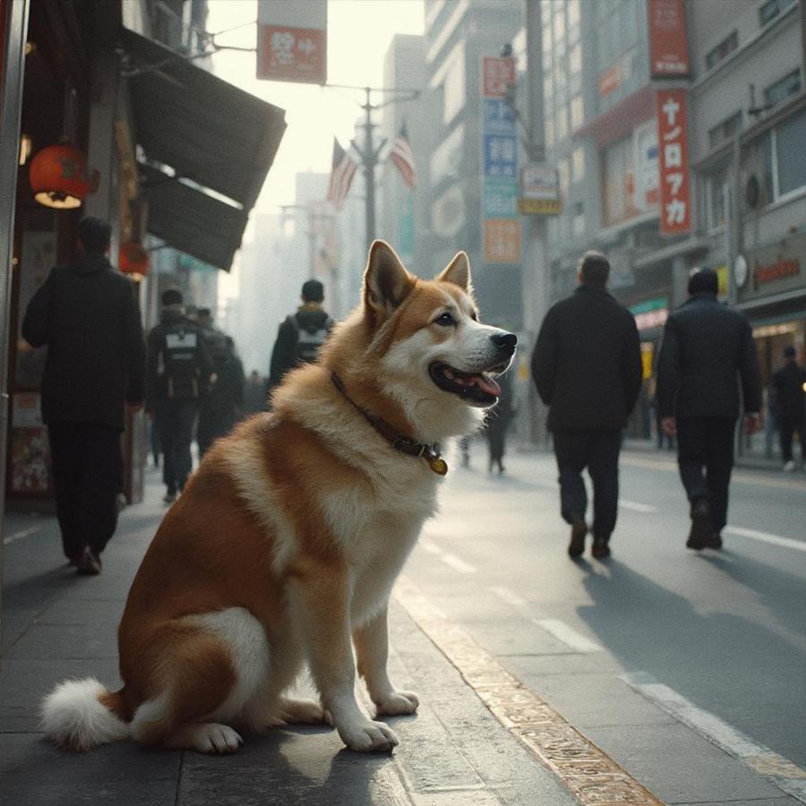 Hachiko patiently waiting for his owner at Shibuya Station