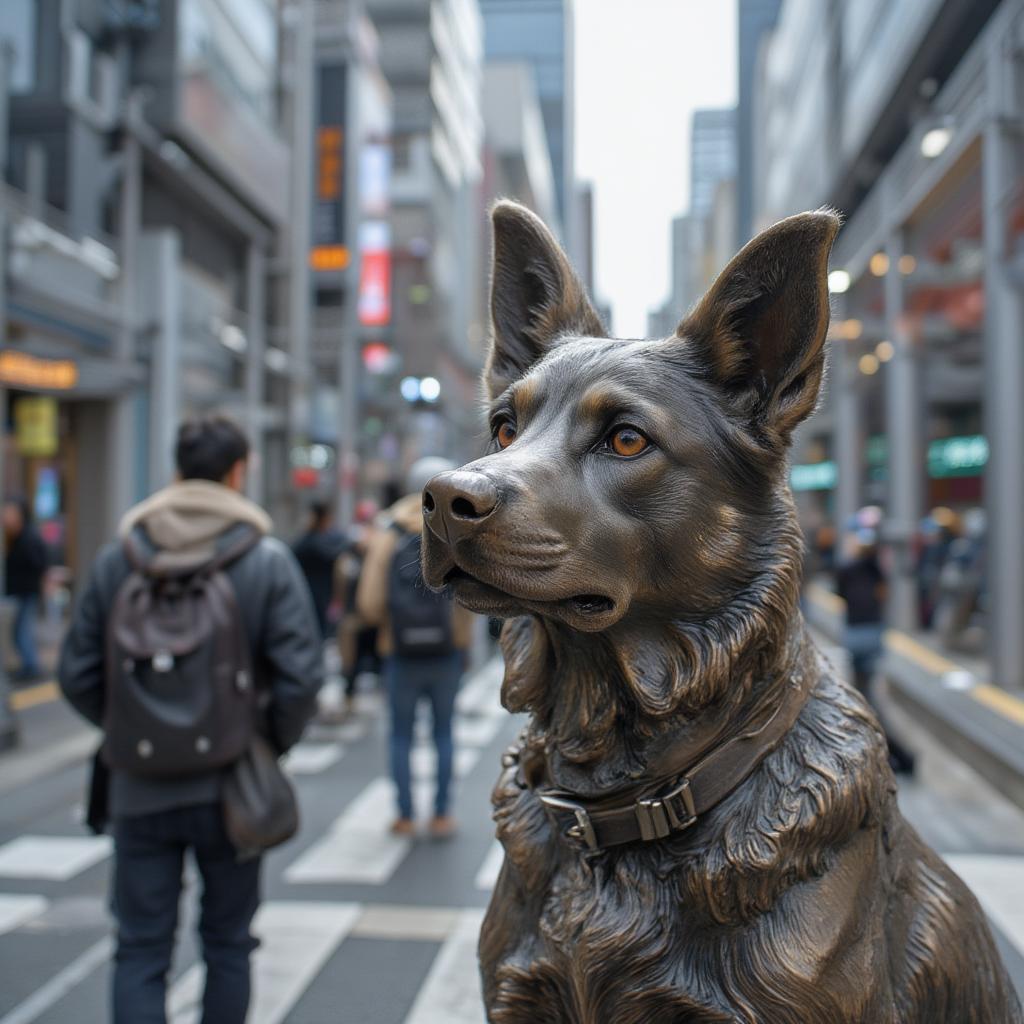 hachiko statue at shibuya station