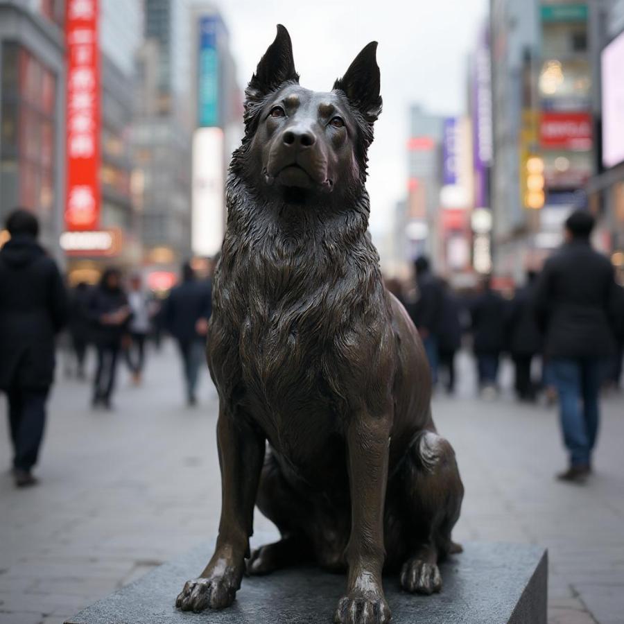 The bronze statue of Hachiko at Shibuya Station