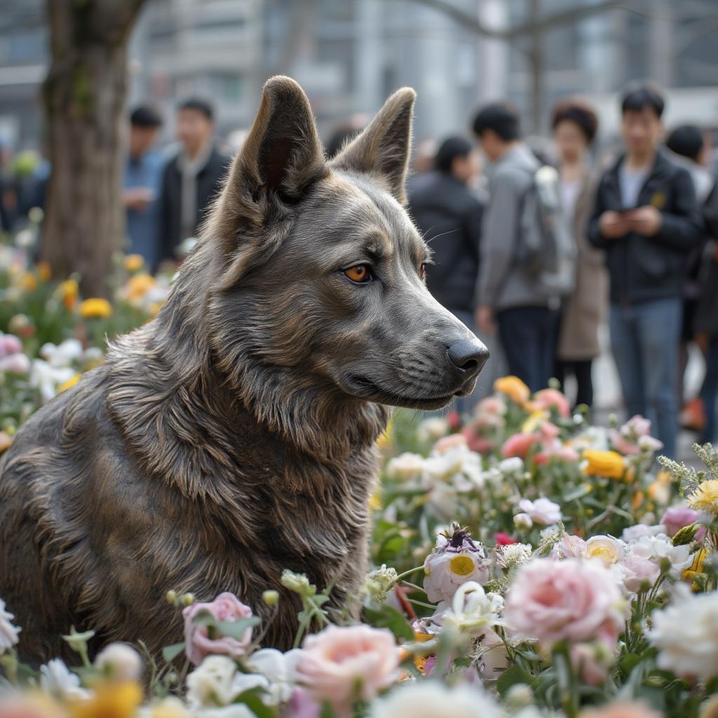 Bronze Hachiko statue at Shibuya Station, a memorial to unwavering loyalty.