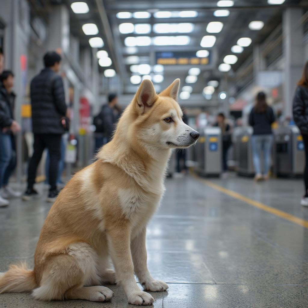 hachiko waiting patiently