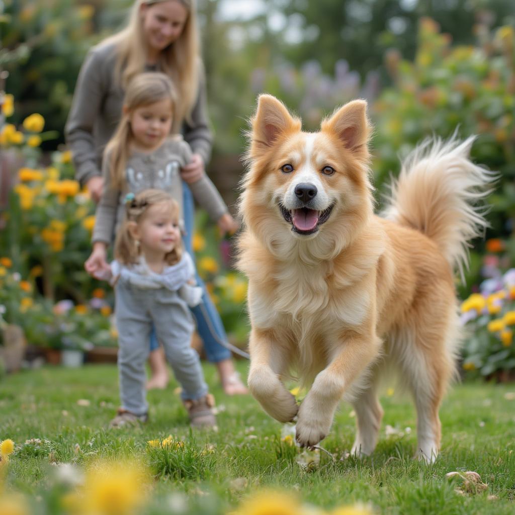 Happy Adopted Dog with New Family from Cotswold Animal Shelter