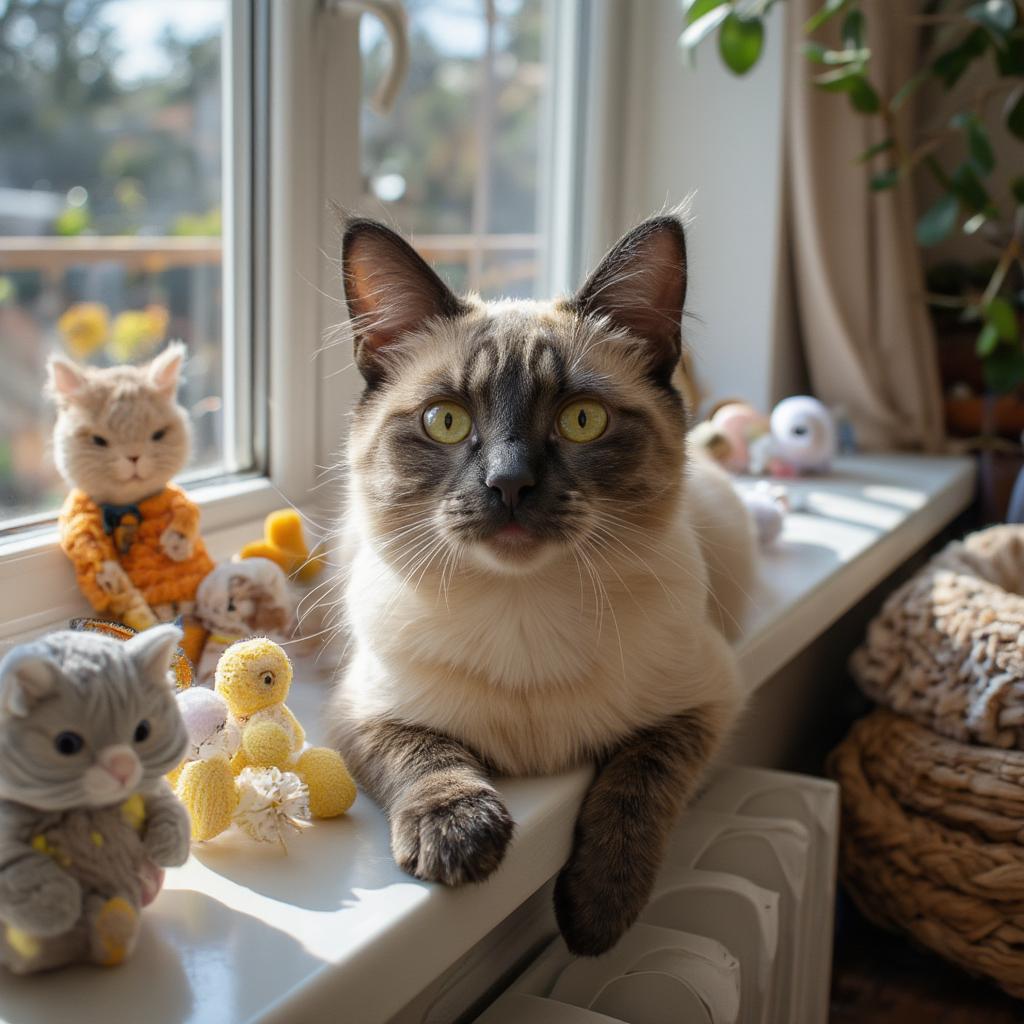 Burmese Cat Settling into New Home