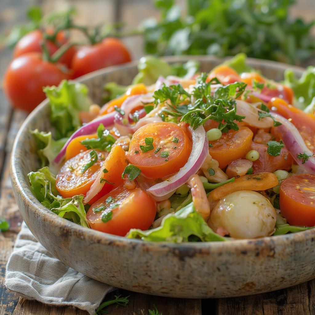 Healthy Meal With Fresh Salad and Vegetables For Fitness