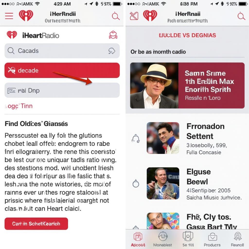 iHeartRadio Oldies Station Interface