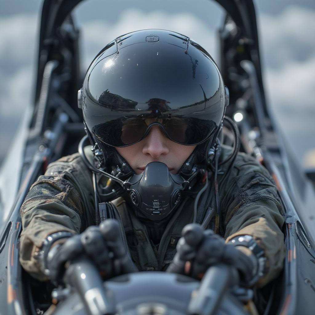 Indian Air Force Pilot in a Modern Fighter Jet Cockpit