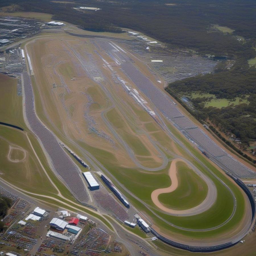 Aerial View of Ipswich Raceway During a V8 Supercars Event