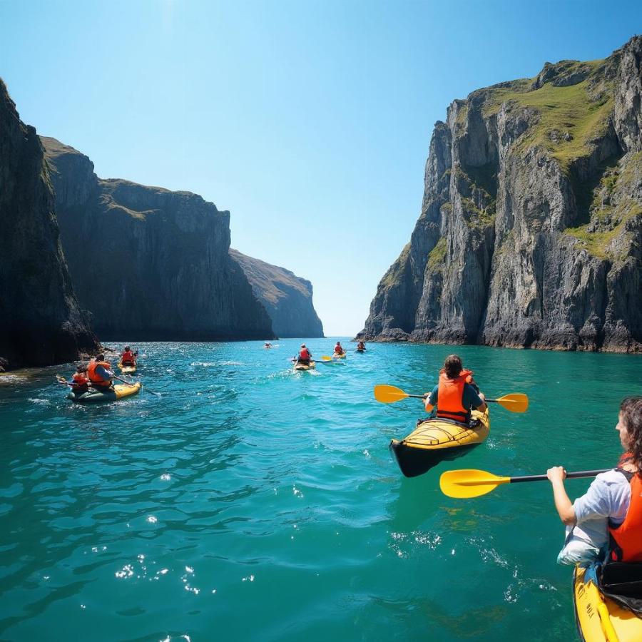 Kayaking adventure along the Irish coast