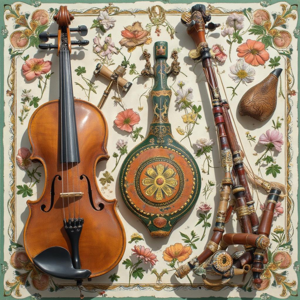 Traditional Irish Folk Instruments: Fiddle, Bodhrán, and Uilleann Pipes