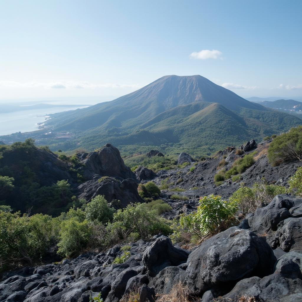 Jeju Island: Hallasan Mountain Dominating the Volcanic Landscape