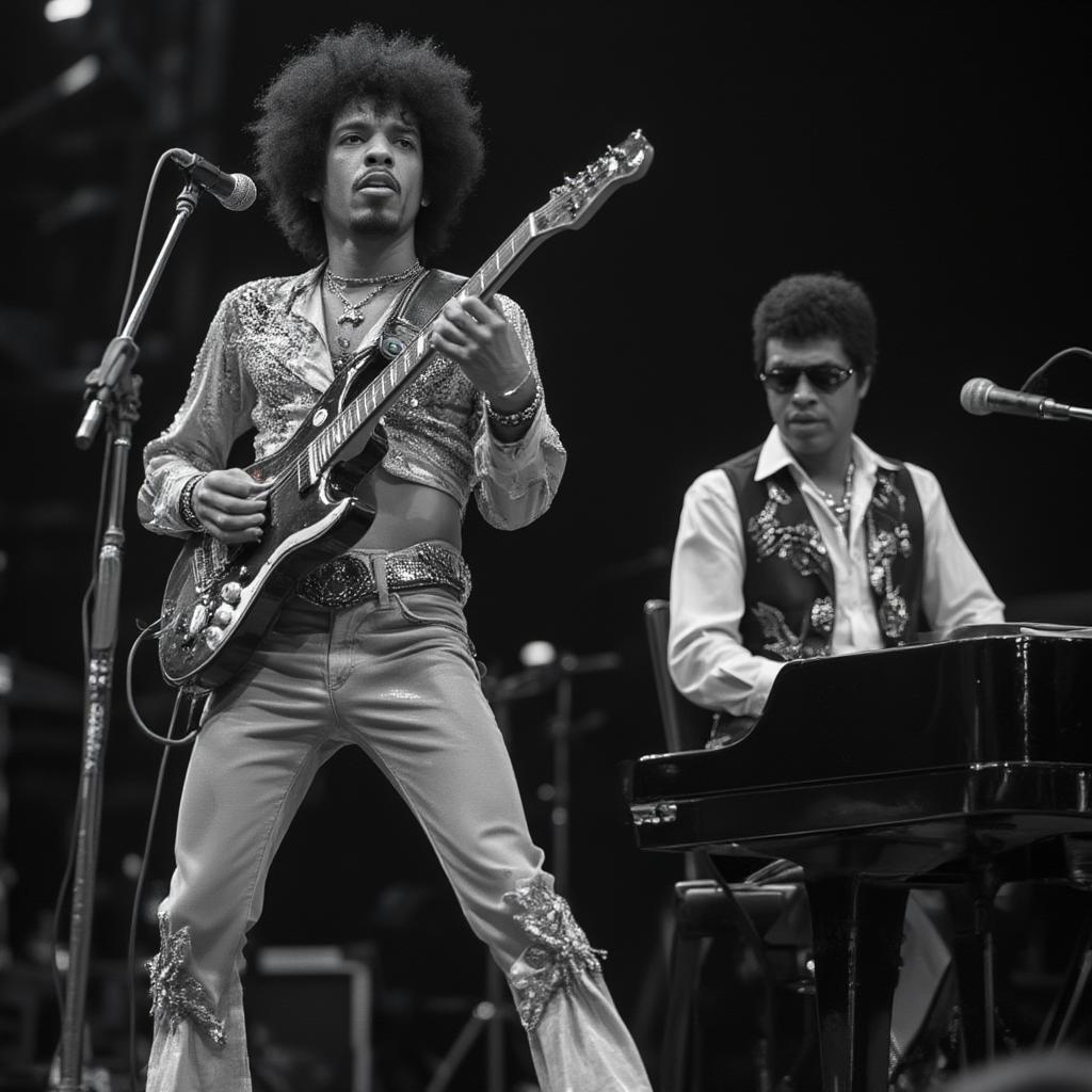 Jimi Hendrix and Little Richard Sharing a Stage