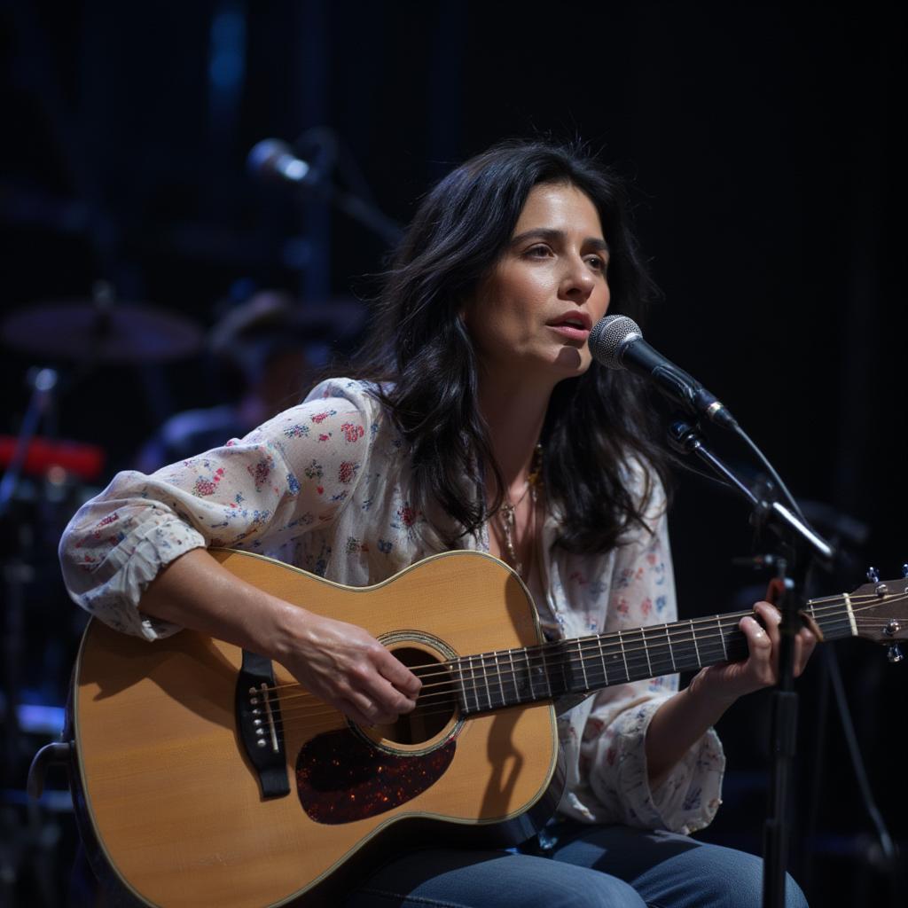 Joan Baez Performing "Diamonds and Rust" on Stage