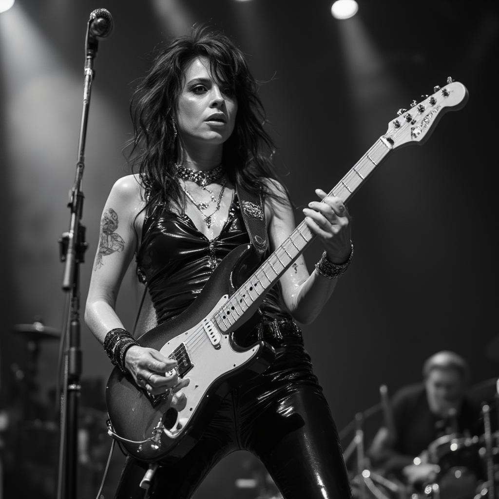 Joan Jett Rocking Out on Stage