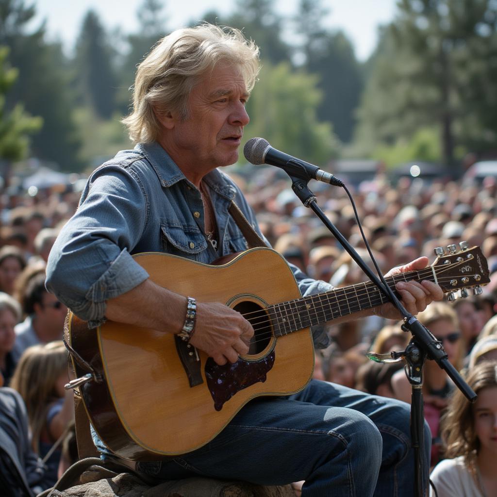 John Denver Performing Annie's Song at an Outdoor Concert