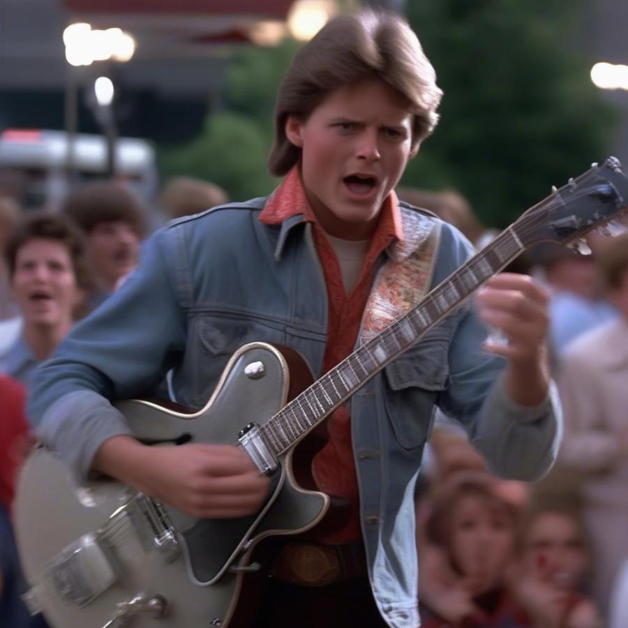 Marty McFly playing Johnny B. Goode in Back to the Future