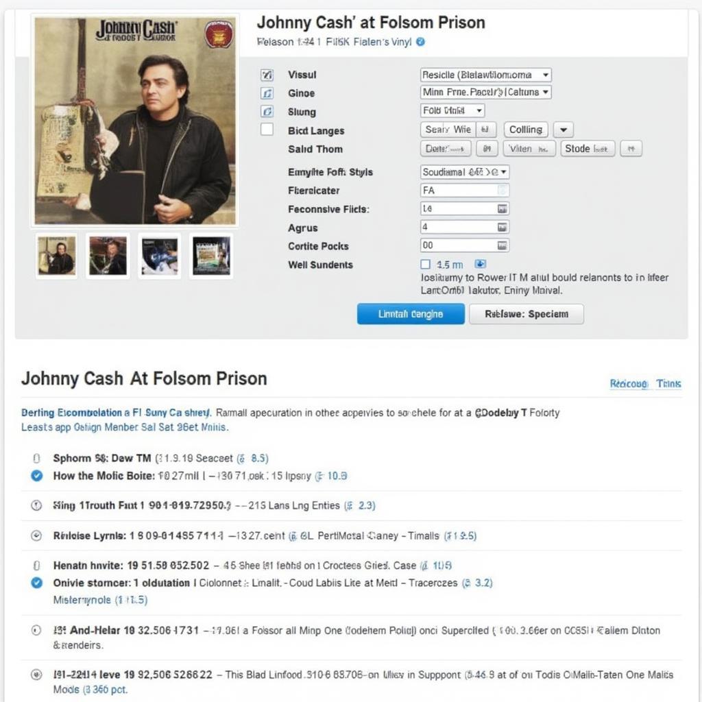 Johnny Cash At Folsom Prison Discogs Entry