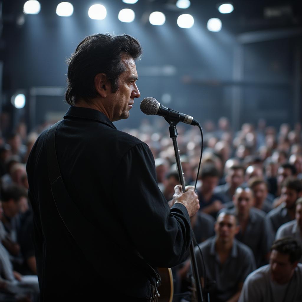 johnny cash performing at folsom prison