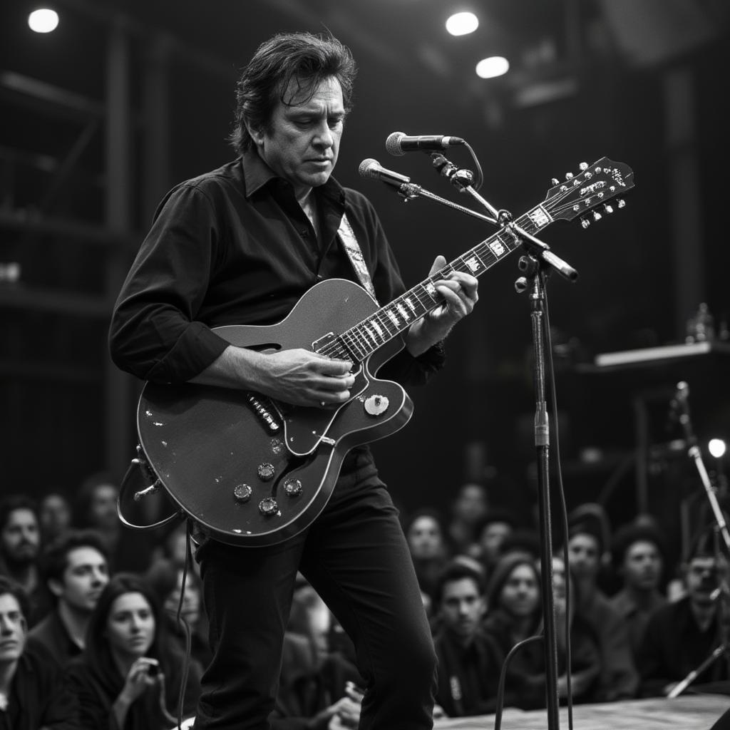 Johnny Cash performing at Folsom Prison