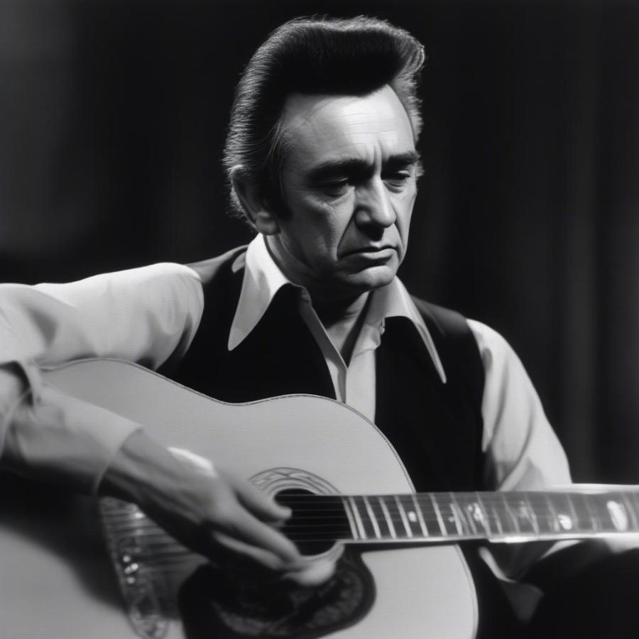 Johnny Cash Playing Guitar