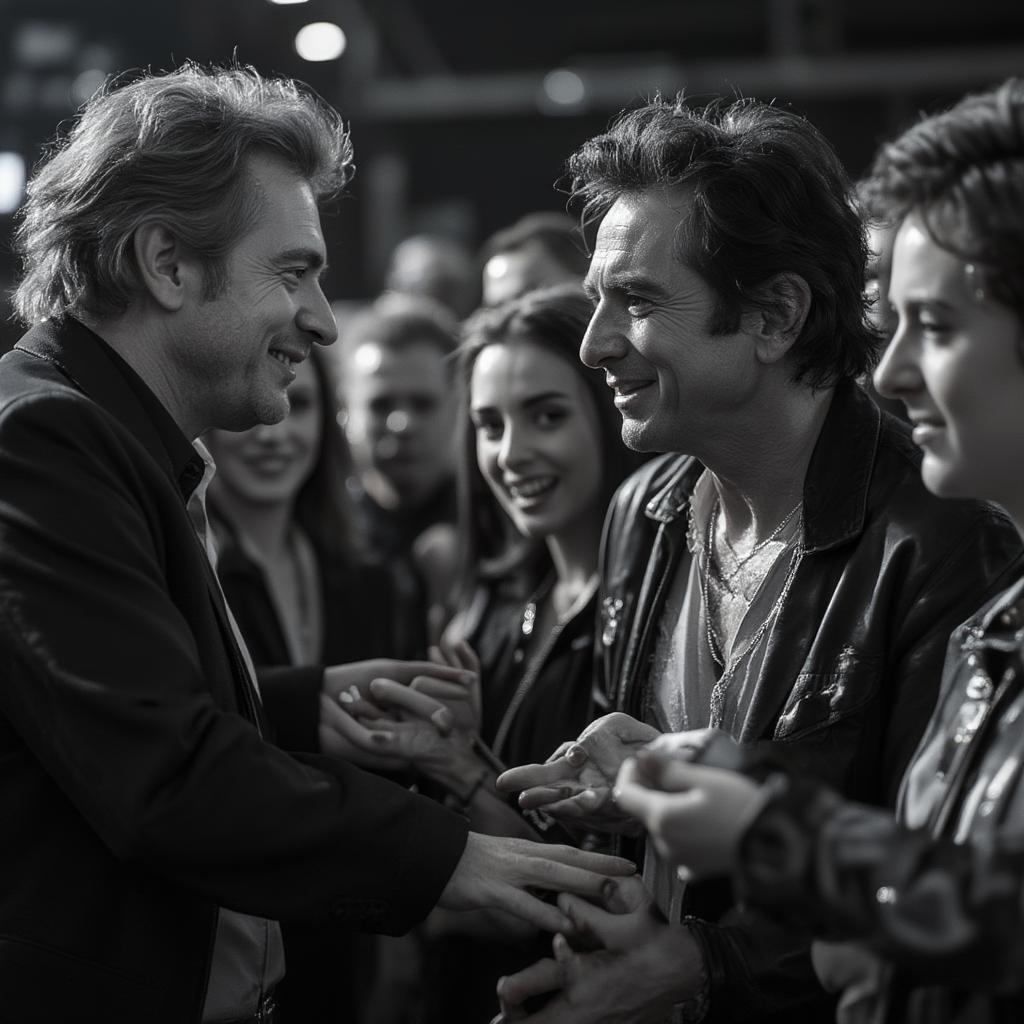 Johnny Cash with Fans: Connecting with the People After a Concert