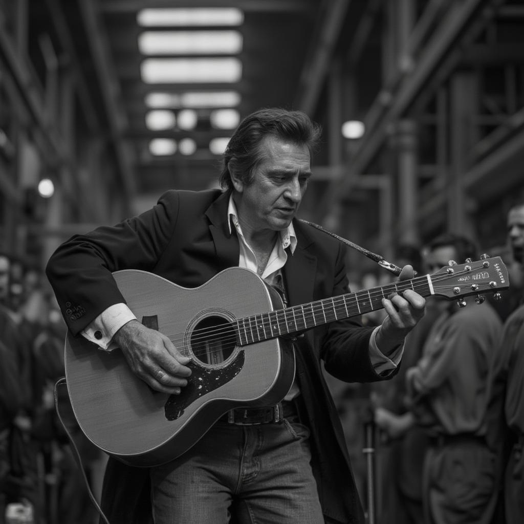 Johnny Cash Performing at Folsom Prison