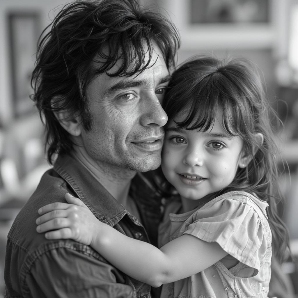 Johnny Cash and young Rosanne Cash, a sweet portrait of father and daughter.