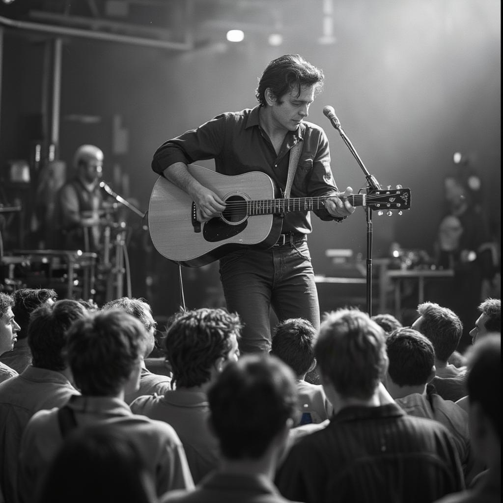 Johnny Cash Performing at San Quentin Prison in 1969