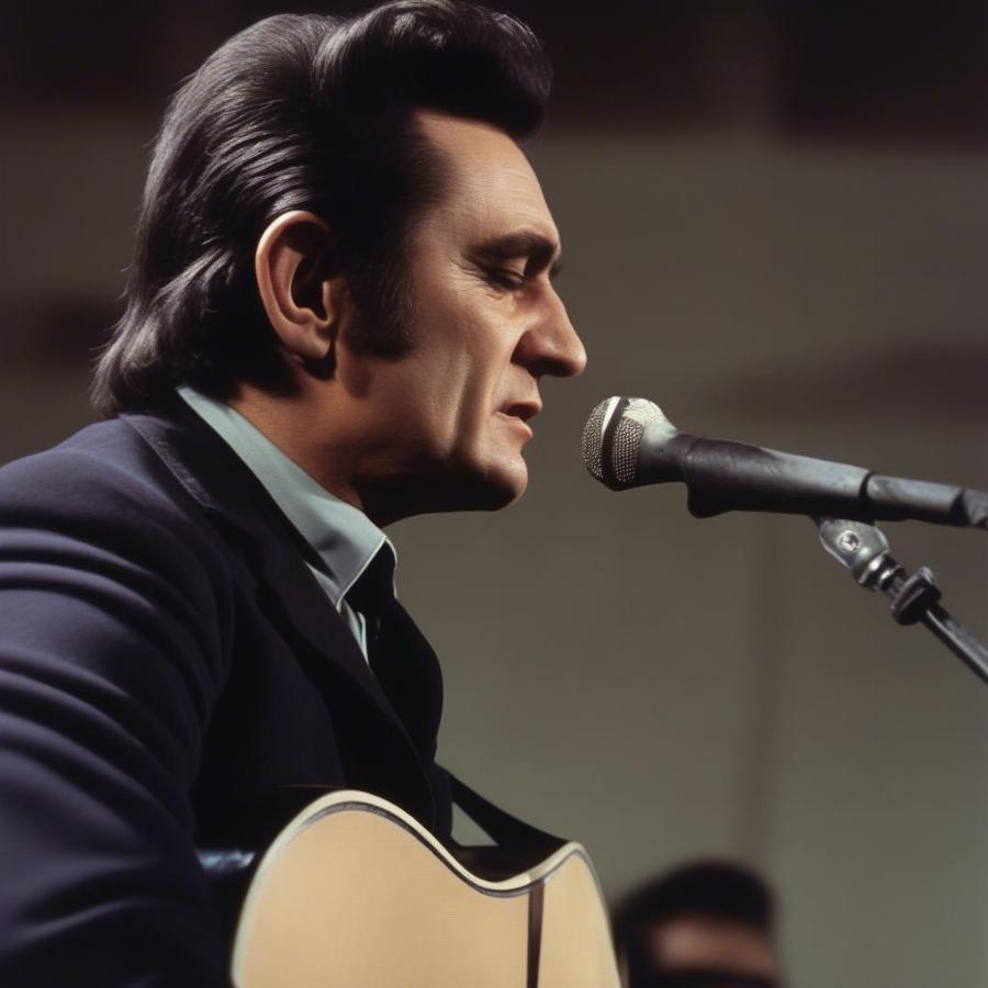 Johnny Cash onstage at San Quentin Prison, 1968