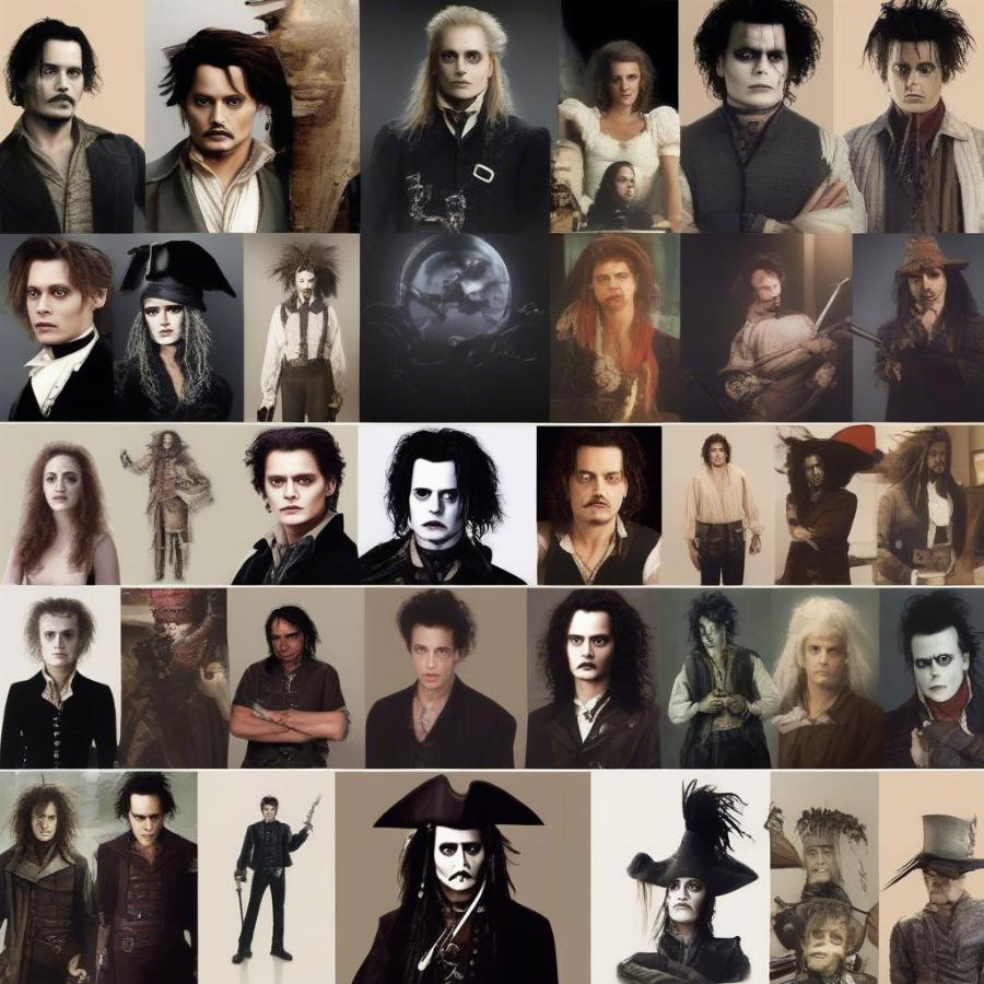 A Collage of Johnny Depp's Diverse Film Roles