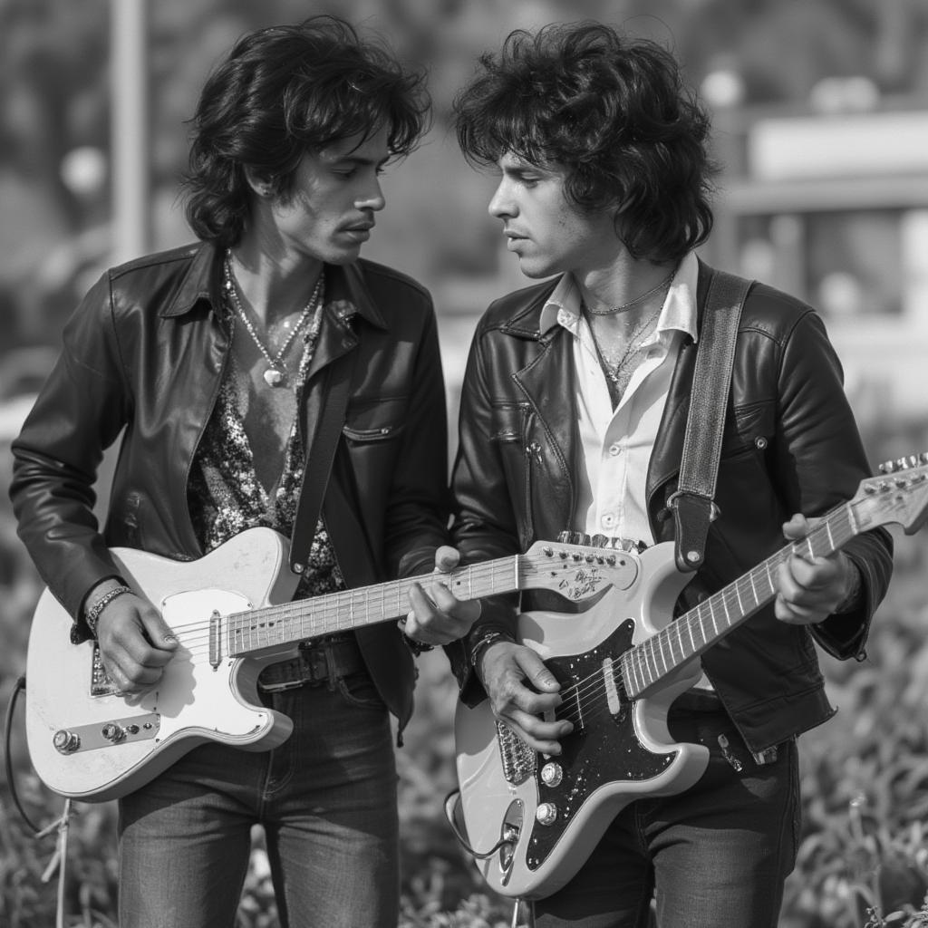 keith richards with chuck berry during early years