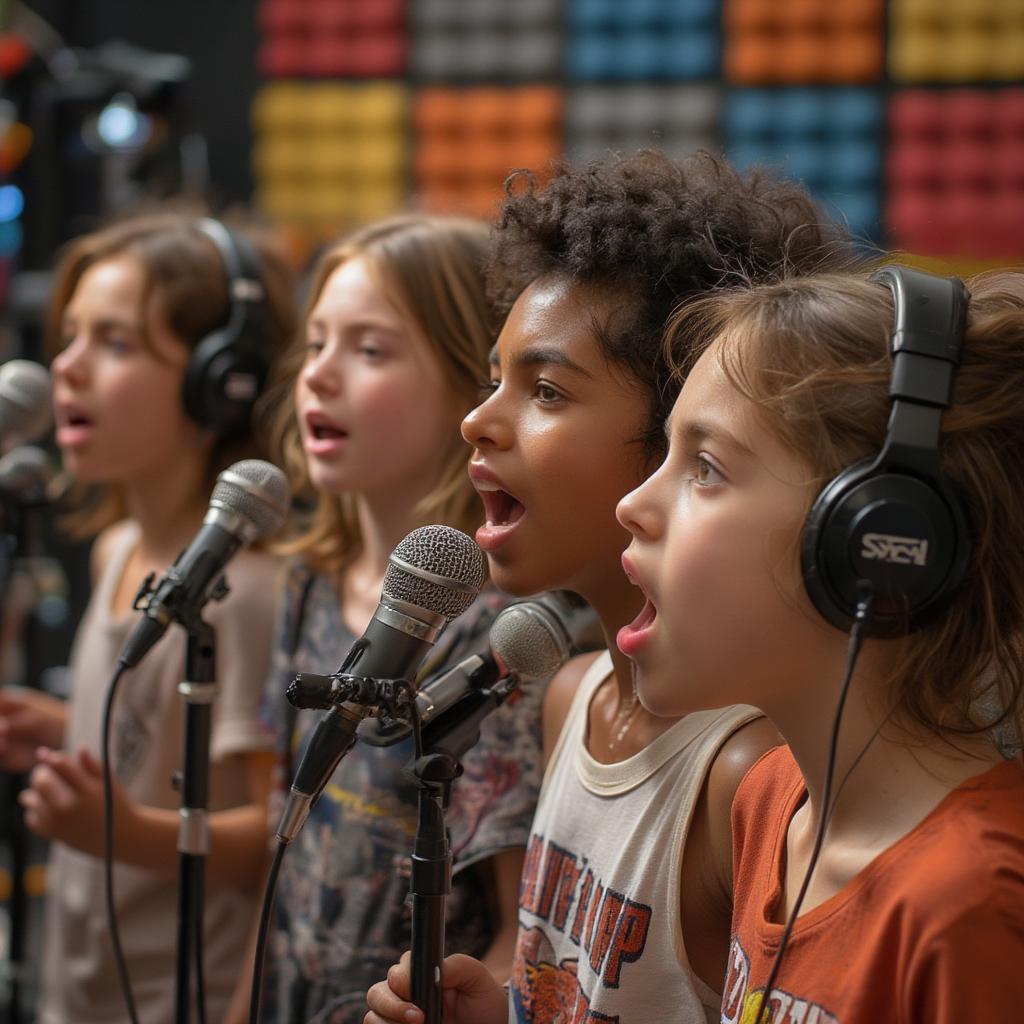 kids singing popular songs on radio