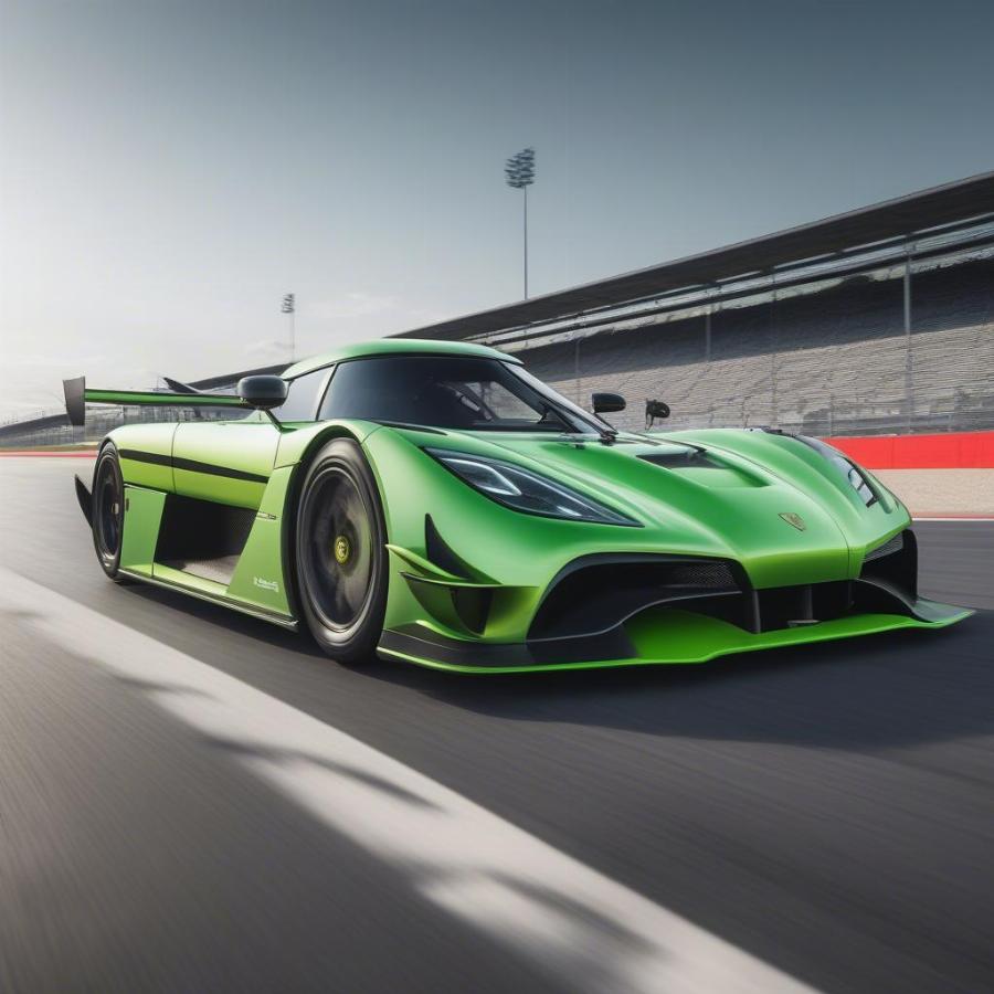 Koenigsegg Jesko demonstrating its track capabilities and aerodynamic design