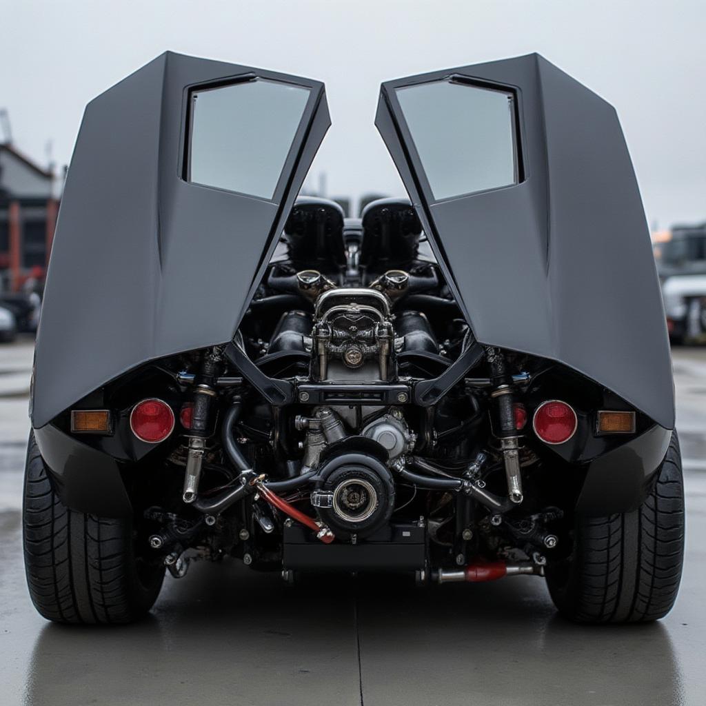 Lamborghini Countach Rear View Engine