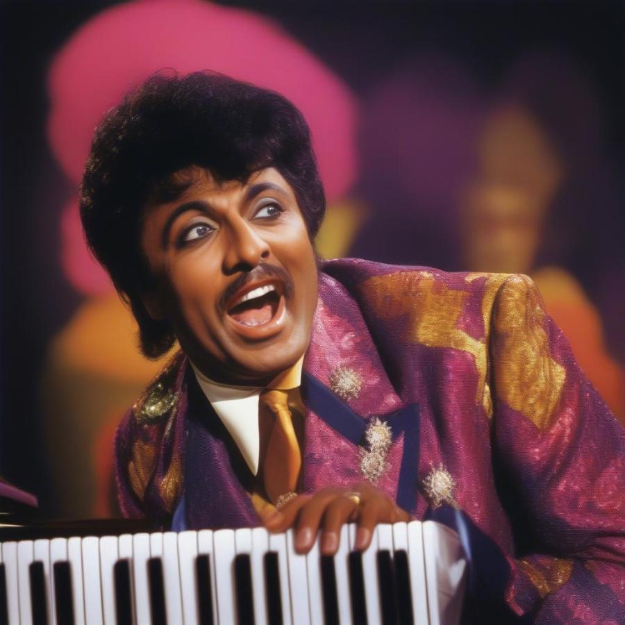 Little Richard Energetically Performing on Stage