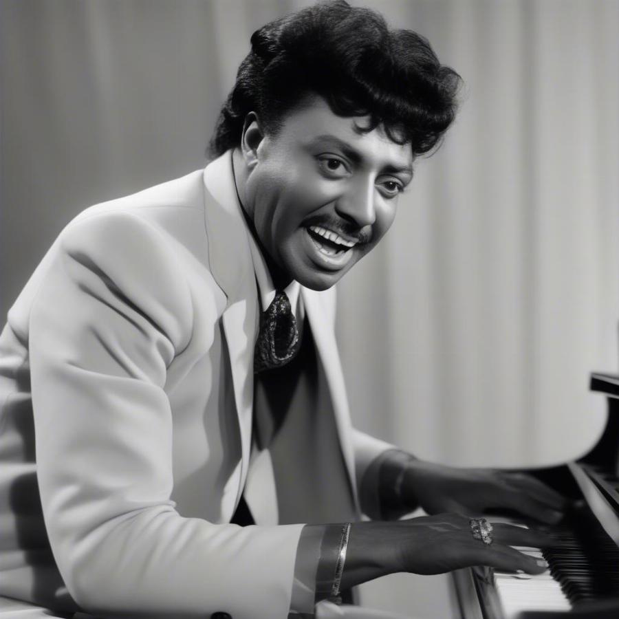 Little Richard Playing the Piano Energetically During a Performance