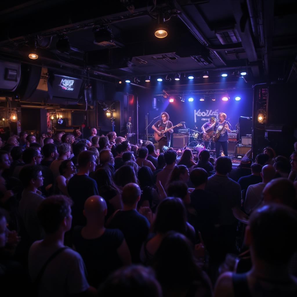 The vibrant atmosphere of a live music venue