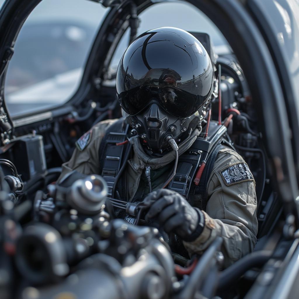 Detailed view of the F-104 Starfighter cockpit