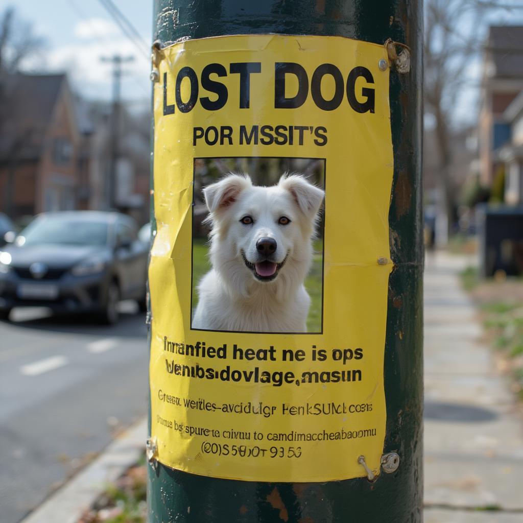 lost dog flyer on pole